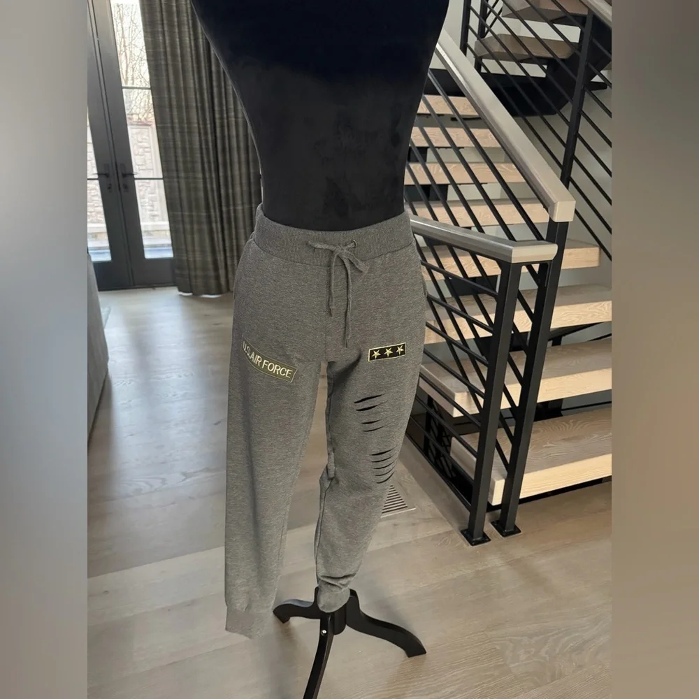 New Gray Joggers with Air Force Patch size XS